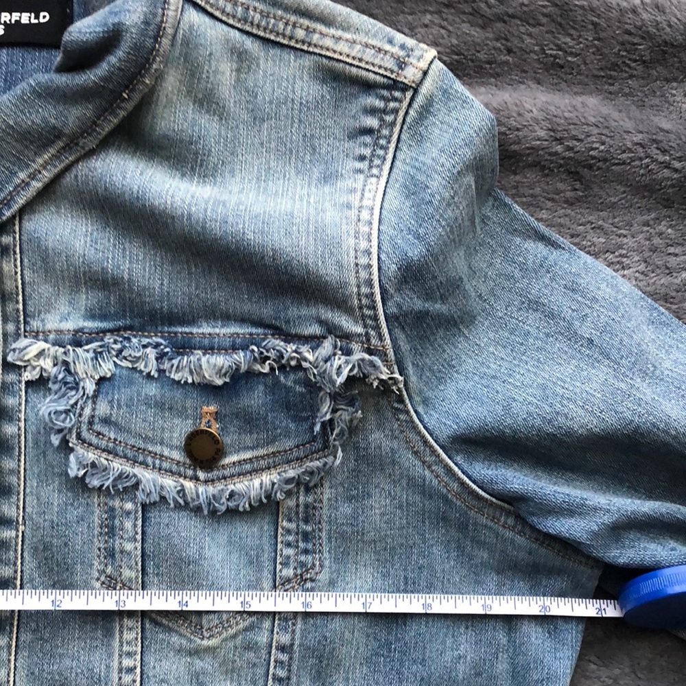 - Karl Lagerfeld Paris. light Blue, Jean Jacket. M-L - Picture 8 of 10